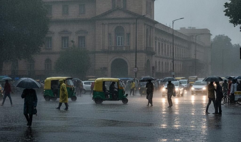 दिल्ली के कई हिस्सों में बारिश, मौसम विभाग ने अगले कुछ घंटों के लिए जारी किया ऑरेंज अलर्ट