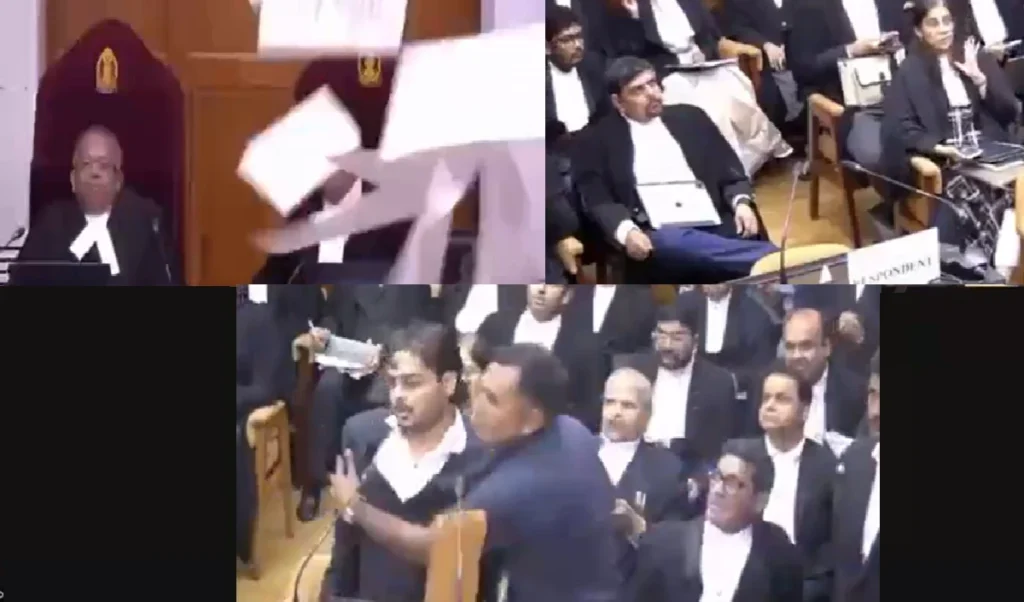 बीच सुनवाई पहले जज पर फेंके कागज, फिर गाली देते हुए बोला- इसे CJI को दे देना, Supreme Court में हाई-वोल्टेज ड्रामा बीच सुनवाई पहले जज पर फेंके कागज, फिर गाली देते हुए बोला- इसे CJI को दे देना, Supreme Court में हाई-वोल्टेज ड्रामा