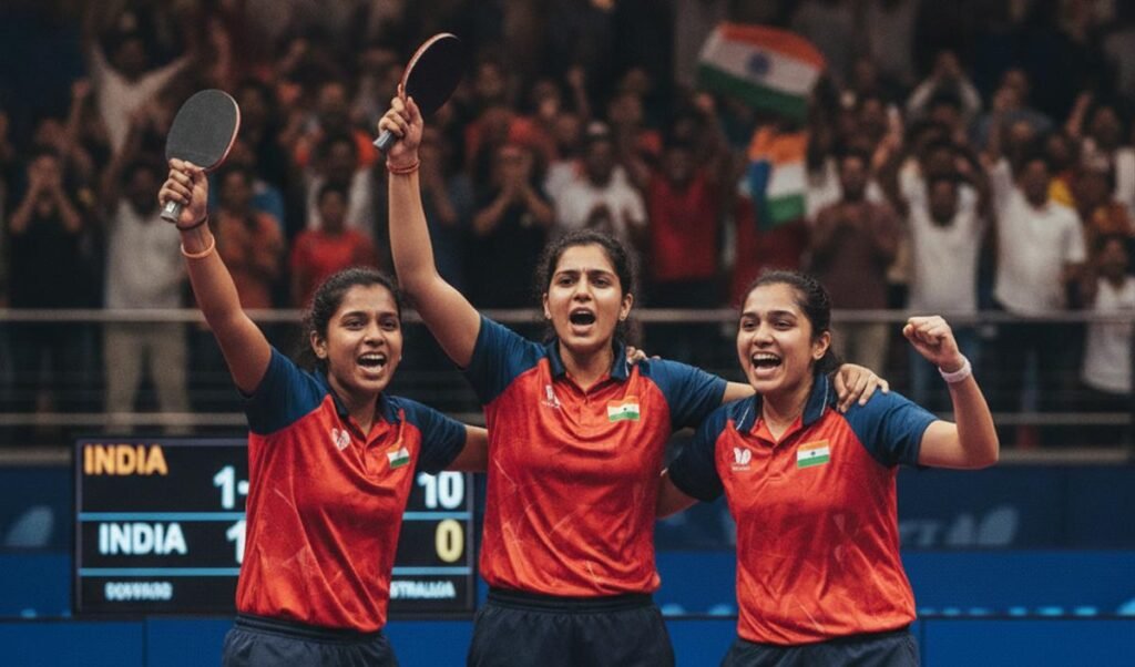 राष्ट्रमंडल टेबल टेनिस चैंपियनशिप: भारतीय महिला टीम ने रोमांचक मुकाबले में ऑस्ट्रेलिया को 3-2 से हराया