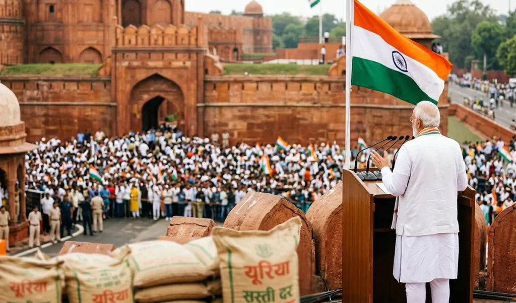 80वें स्वतंत्रता दिवस पर लाल किले से बोले PM Modi, वैश्विक संकट के बावजूद किसानों को दिया सस्ता Urea 80वें स्वतंत्रता दिवस पर लाल किले से बोले PM Modi, वैश्विक संकट के बावजूद किसानों को दिया सस्ता Urea
