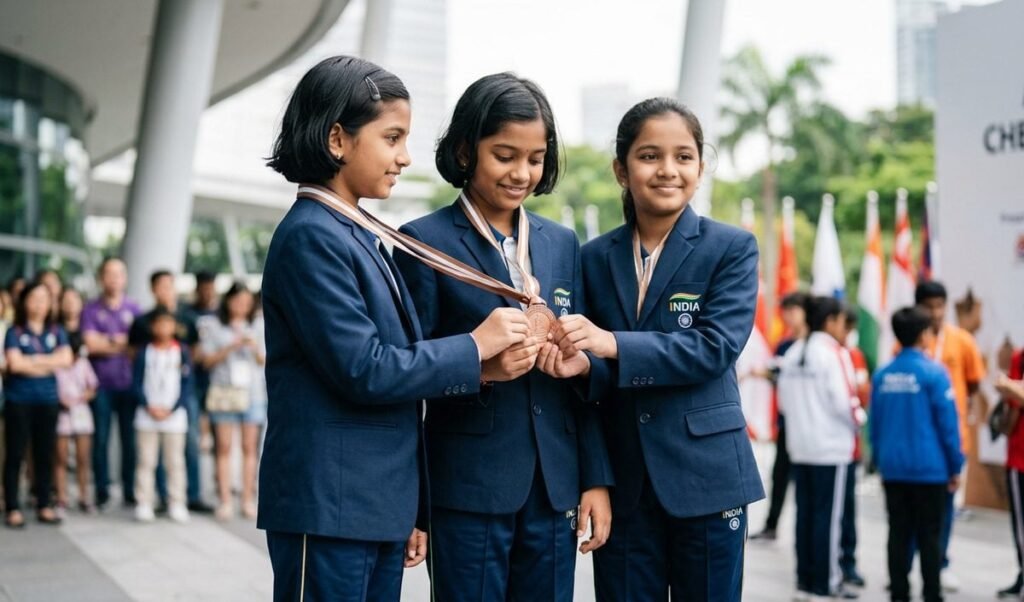 ASEAN Chess: भारत की अंडर-11 बालिका टीम ने सिंगापुर में जीता कांस्य पदक ASEAN Chess: भारत की अंडर-11 बालिका टीम ने सिंगापुर में जीता कांस्य पदक