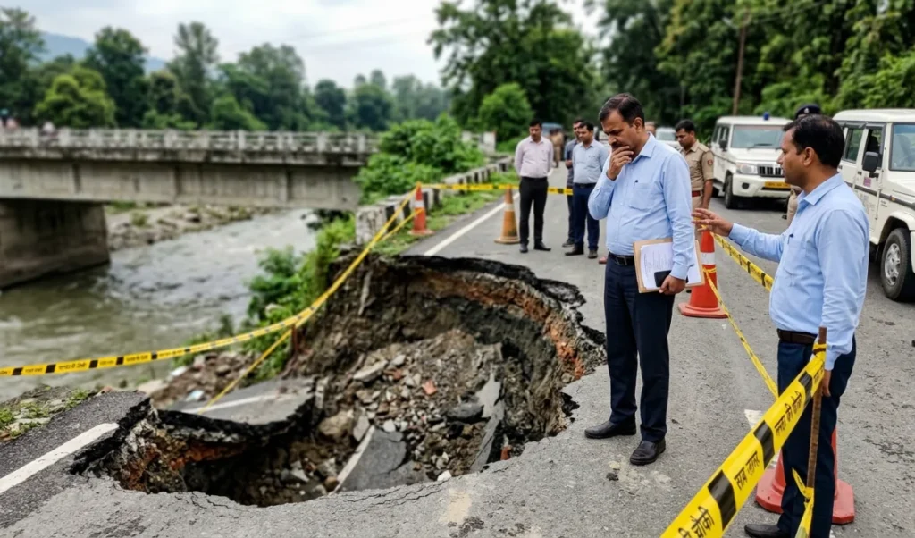 Dehradun में सड़क धंसने पर PWD के तीन इंजीनियर सस्पेंड, जांच के बाद हुई कार्रवाई Dehradun में सड़क धंसने पर PWD के तीन इंजीनियर सस्पेंड, जांच के बाद हुई कार्रवाई