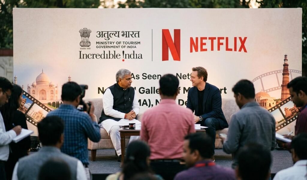 Gajendra Singh Shekhawat का दावा: Netflix संग साझेदारी भारत के पर्यटन को नई ऊंचाई देगी Gajendra Singh Shekhawat का दावा: Netflix संग साझेदारी भारत के पर्यटन को नई ऊंचाई देगी
