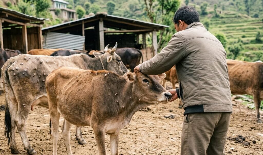Hamirpur में Lumpy Skin Disease से एक बछड़े की मौत, 33 मवेशी संक्रमित Hamirpur में Lumpy Skin Disease से एक बछड़े की मौत, 33 मवेशी संक्रमित