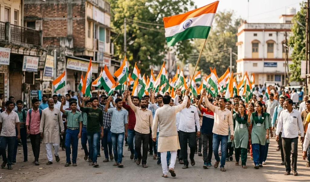 Harsh Sanghavi ने आणंद में Tiranga Yatra में लिया भाग, छात्रों और नेताओं संग निकाला पैदल मार्च Harsh Sanghavi ने आणंद में Tiranga Yatra में लिया भाग, छात्रों और नेताओं संग निकाला पैदल मार्च