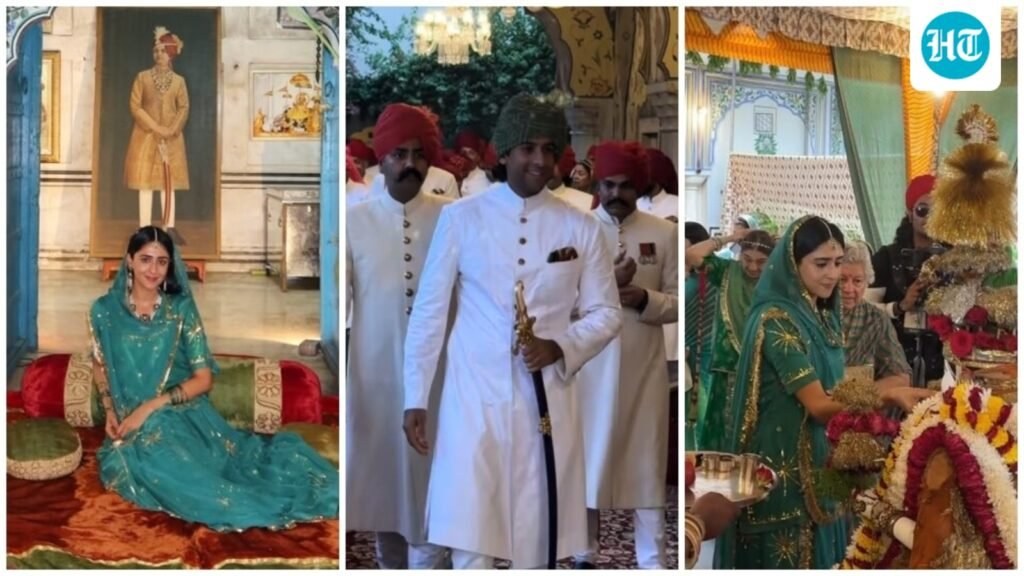 Inside Jaipur royal family’s Teej celebrations at City Palace: Padmanabh Singh, Gauravi Kumari perform rituals