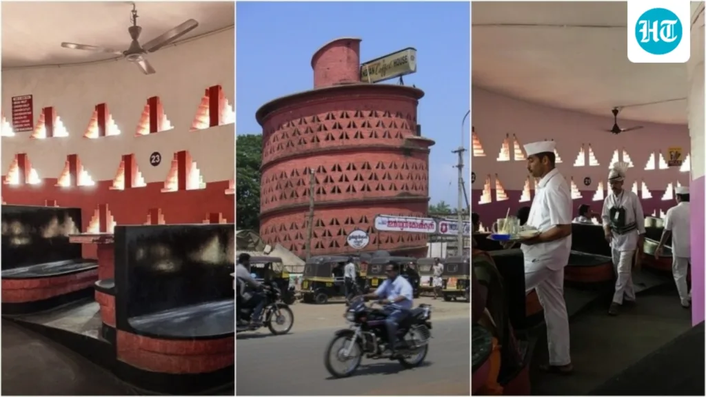 Inside Kerala’s Indian Coffee House that looks like a giant red cake: No windows, no stairs, just a cool brick spiral