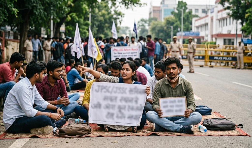 Jharkhand में JPSC धांधली पर छात्र आंदोलन 15वें दिन जारी, 10 अगस्त को विधानसभा मार्च की चेतावनी