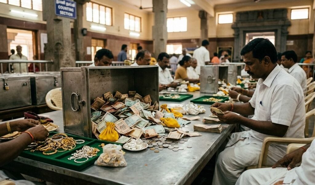 Murugan Temple में आदि उत्सव पर 1 करोड़ रुपये से अधिक नकद और सोना-चांदी चढ़ा Murugan Temple में आदि उत्सव पर 1 करोड़ रुपये से अधिक नकद और सोना-चांदी चढ़ा