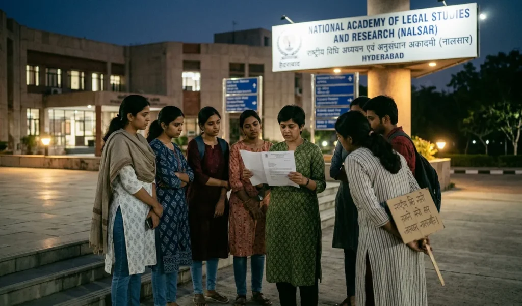 NALSAR Hyderabad के छात्रों ने CJI Surya Kant को दीक्षांत समारोह में बुलाने का विरोध किया NALSAR Hyderabad के छात्रों ने CJI Surya Kant को दीक्षांत समारोह में बुलाने का विरोध किया