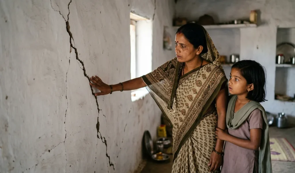 Nashik Earthquake: नासिक में महसूस हुए 4.3 तीव्रता के झटके, मकानों की दीवारों में पड़ीं दरारें Nashik Earthquake: नासिक में महसूस हुए 4.3 तीव्रता के झटके, मकानों की दीवारों में पड़ीं दरारें