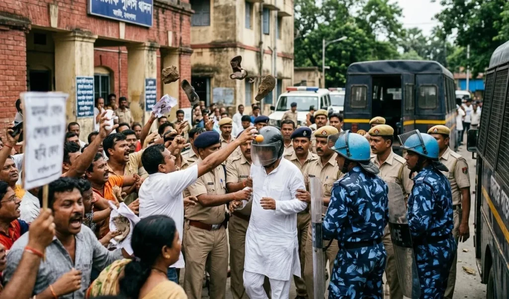 RG Kar Case में Nirmal Ghosh पर फूटा जनता का गुस्सा, कोर्ट ले जाते समय Egg Attack और भारी हंगामा RG Kar Case में Nirmal Ghosh पर फूटा जनता का गुस्सा, कोर्ट ले जाते समय Egg Attack और भारी हंगामा