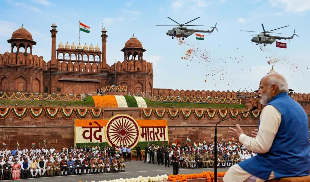 Red Fort पर 80वें Independence Day पर गूंजा वंदे मातरम्, PM Modi ने 75 मिनट का भाषण दिया Red Fort पर 80वें Independence Day पर गूंजा वंदे मातरम्, PM Modi ने 75 मिनट का भाषण दिया