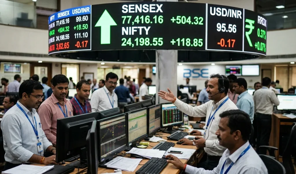 Rupee 17 पैसे मजबूत होकर 95.56 प्रति US Dollar पर पहुंचा, सेंसेक्स 504 अंक उछला Rupee 17 पैसे मजबूत होकर 95.56 प्रति US Dollar पर पहुंचा, सेंसेक्स 504 अंक उछला