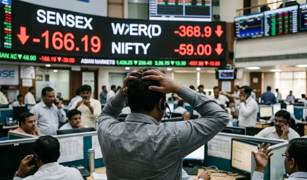 Sensex में 166 अंकों की गिरावट, Nifty भी शुरुआती कारोबार में 59 अंक नीचे फिसला