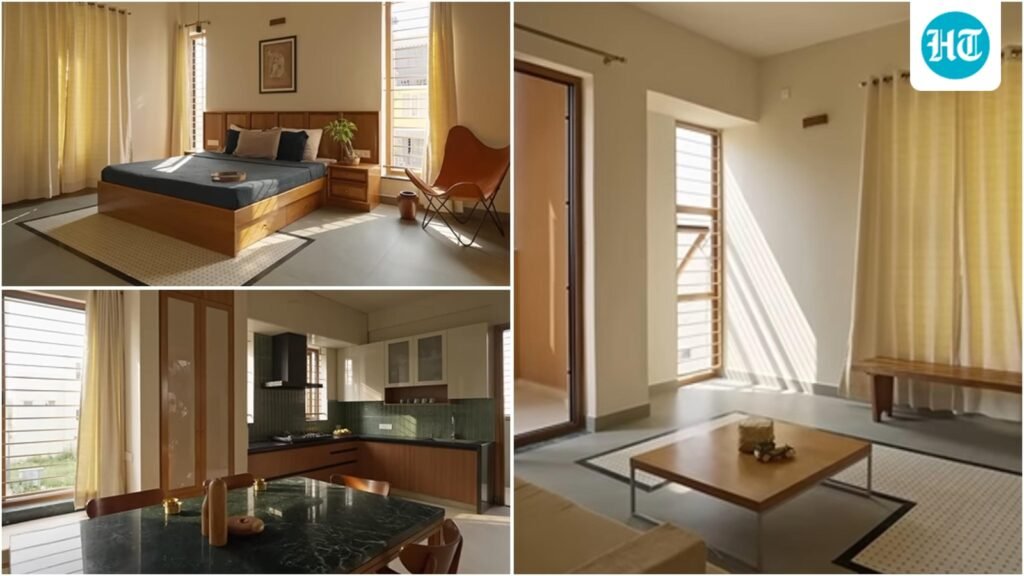 Step inside a 1,200-sq-ft Bengaluru home with double-height balconies, skylights and pockets of greenery