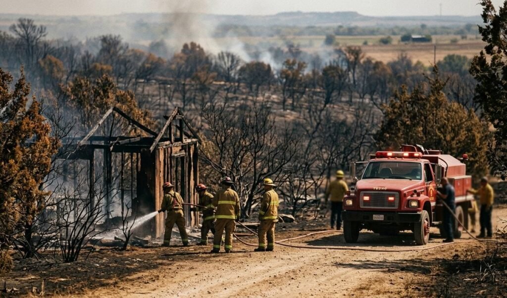 Texas Wildfire का कहर: 200 वर्ग किमी इलाका जला, कई ढांचे खाक और स्कूल बंद Texas Wildfire का कहर: 200 वर्ग किमी इलाका जला, कई ढांचे खाक और स्कूल बंद
