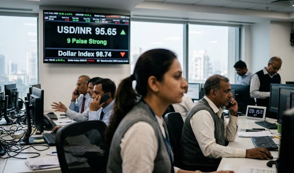 US Dollar में कमजोरी से Rupee शुरुआती कारोबार में 9 पैसे मजबूत होकर 95.65 पर पहुंचा US Dollar में कमजोरी से Rupee शुरुआती कारोबार में 9 पैसे मजबूत होकर 95.65 पर पहुंचा