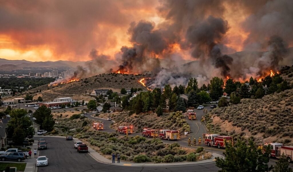 US Wildfire: अमेरिका के Reno में वनाग्नि का कहर, 90 हजार लोगों को सुरक्षित निकलने की अपील US Wildfire: अमेरिका के Reno में वनाग्नि का कहर, 90 हजार लोगों को सुरक्षित निकलने की अपील