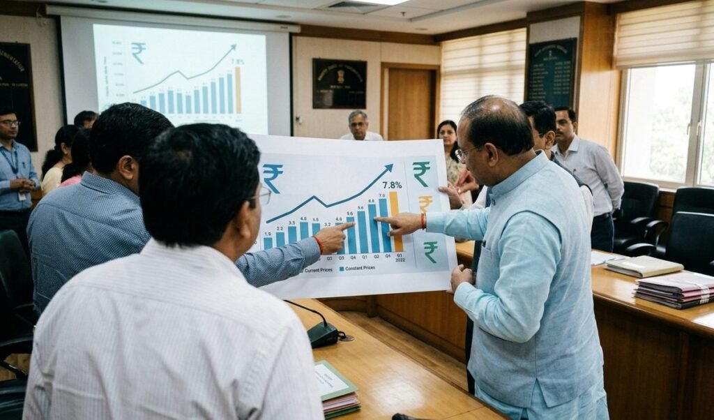 अप्रैल-जून तिमाही में भारत की GDP वृद्धि दर बढ़कर 7.8 प्रतिशत हुई अप्रैल-जून तिमाही में भारत की GDP वृद्धि दर बढ़कर 7.8 प्रतिशत हुई