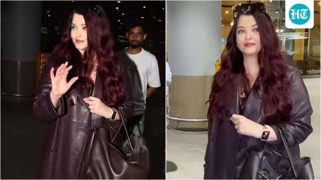 Aishwarya Rai’s airport look after Paris Fashion Week is all about quiet glamour in plum leather trench and flared jeans Aishwarya Rai’s airport look after Paris Fashion Week is all about quiet glamour in plum leather trench and flared jeans