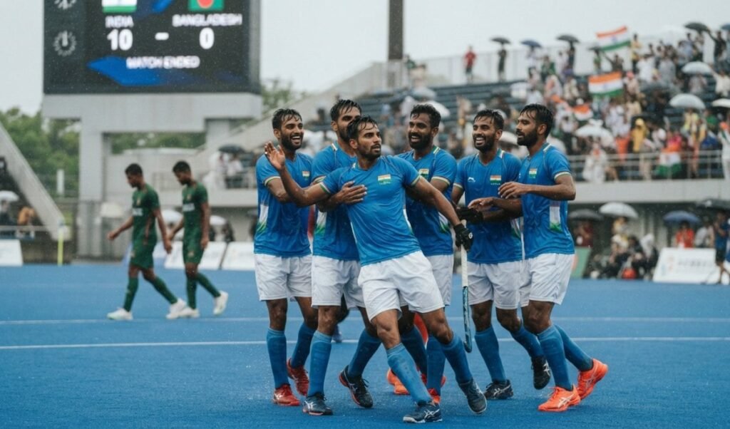Asian Games 2026: Indian Hockey Team की लगातार 5वीं जीत, Bangladesh को 10-0 से रौंदा Asian Games 2026: Indian Hockey Team की लगातार 5वीं जीत, Bangladesh को 10-0 से रौंदा