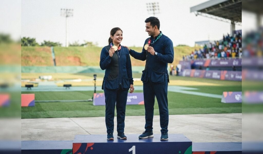 Asian Games Shooting: Neeru Dhanda और Kynan Chenai ने Trap Mixed Team में जीता Gold Medal