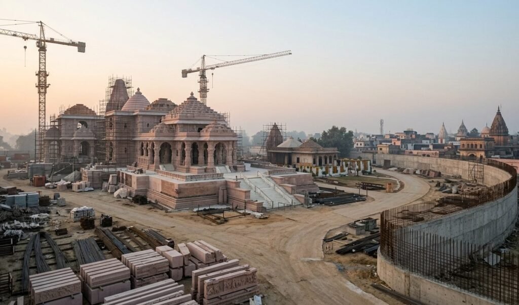 Ayodhya में Nripendra Mishra ने Ram Mandir निर्माण कार्यों का लिया जायजा