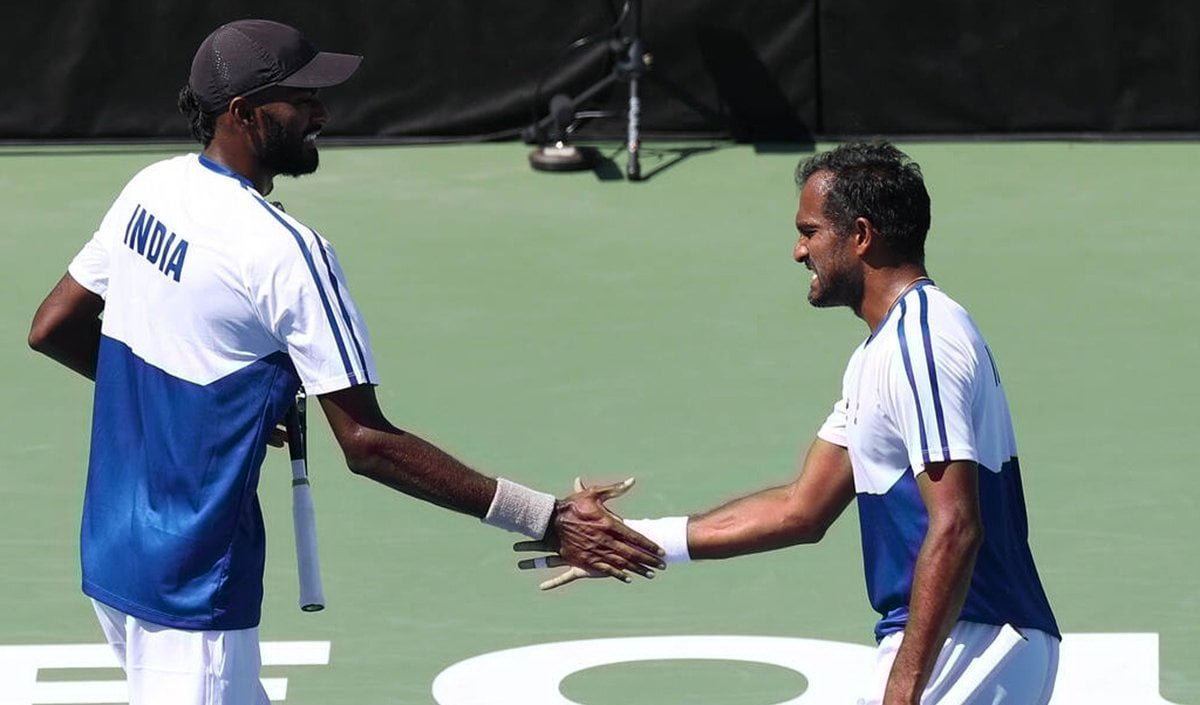 Davis Cup 2026 India vs South Korea | श्रीराम बालाजी और दक्षिणेश्वर सुरेश का बड़ा धमाका, डबल्स मैच जीतकर दक्षिण कोरिया के खिलाफ भारत की उम्मीदें रखीं ज़िंदा! Davis Cup 2026 India vs South Korea | श्रीराम बालाजी और दक्षिणेश्वर सुरेश का बड़ा धमाका, डबल्स मैच जीतकर दक्षिण कोरिया के खिलाफ भारत की उम्मीदें रखीं ज़िंदा!