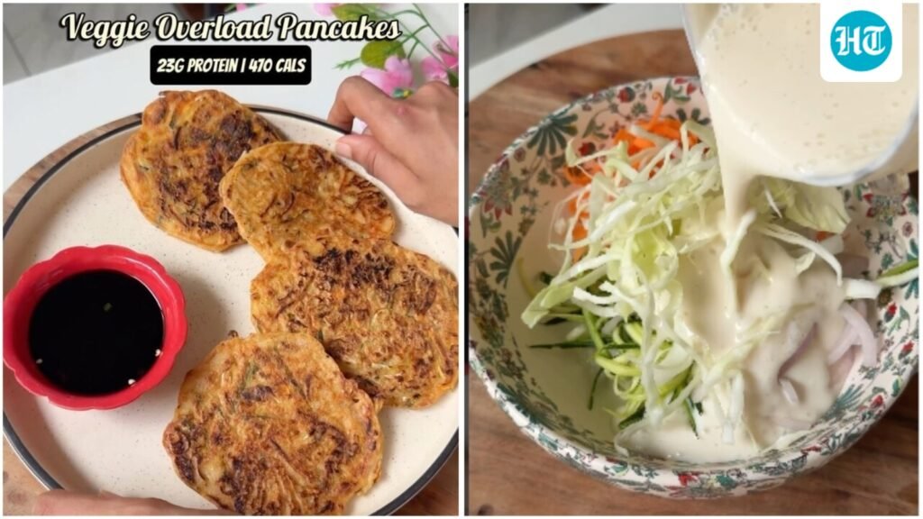 Want to sneak more veggies in your diet? Try this high-protein high-fibre savoury pancakes recipe packed with vegetables Want to sneak more veggies in your diet? Try this high-protein high-fibre savoury pancakes recipe packed with vegetables