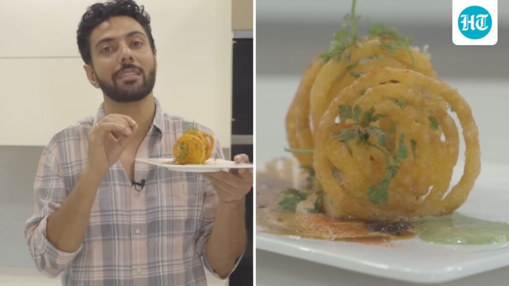 What if jalebis were savoury? Chef Ranveer Brar answers the question with his aloo jalebi chaat recipe