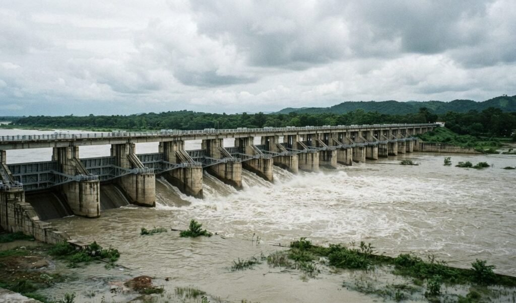 नेपाल में भारी बारिश के बाद Valmikinagar Barrage से छोड़ा गया 4.24 लाख क्यूसेक पानी