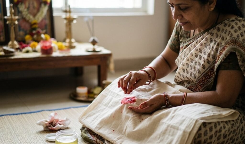 रोली का दाग लगने पर भूलकर भी न करें रगड़ने की गलती, बस इन ट्रिक्स जरिए साफ करें कपड़ें