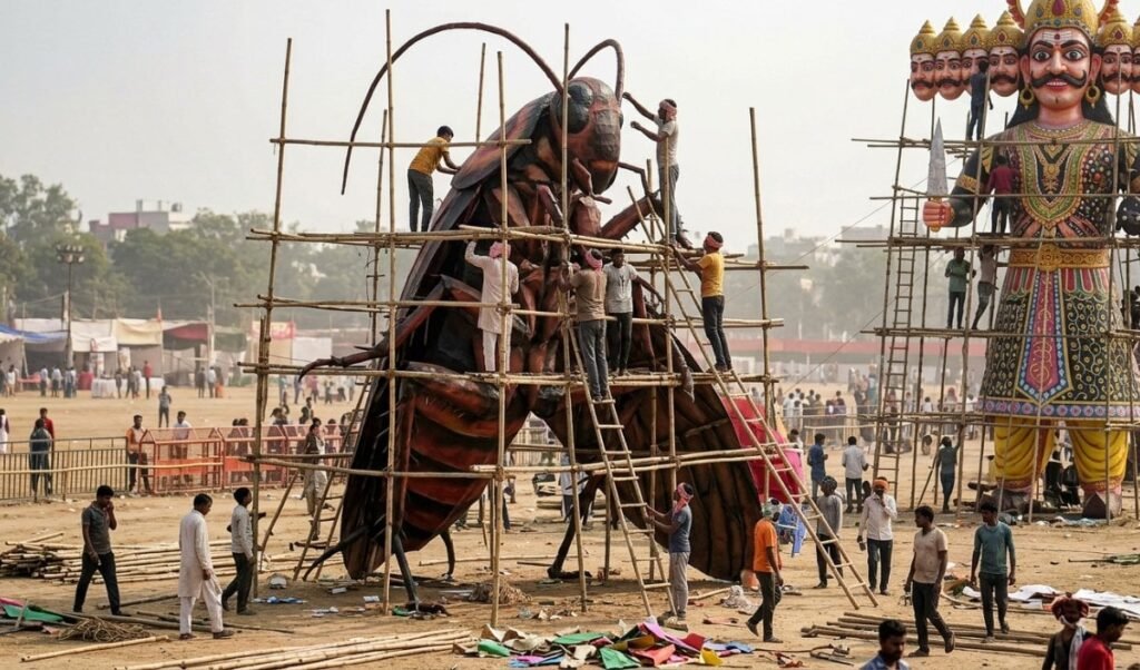 Delhi में Dussehra पर Ravan के साथ जलेगा 30 फुट का कॉकरोच, CJP विवाद के बीच फैसला Delhi में Dussehra पर Ravan के साथ जलेगा 30 फुट का कॉकरोच, CJP विवाद के बीच फैसला