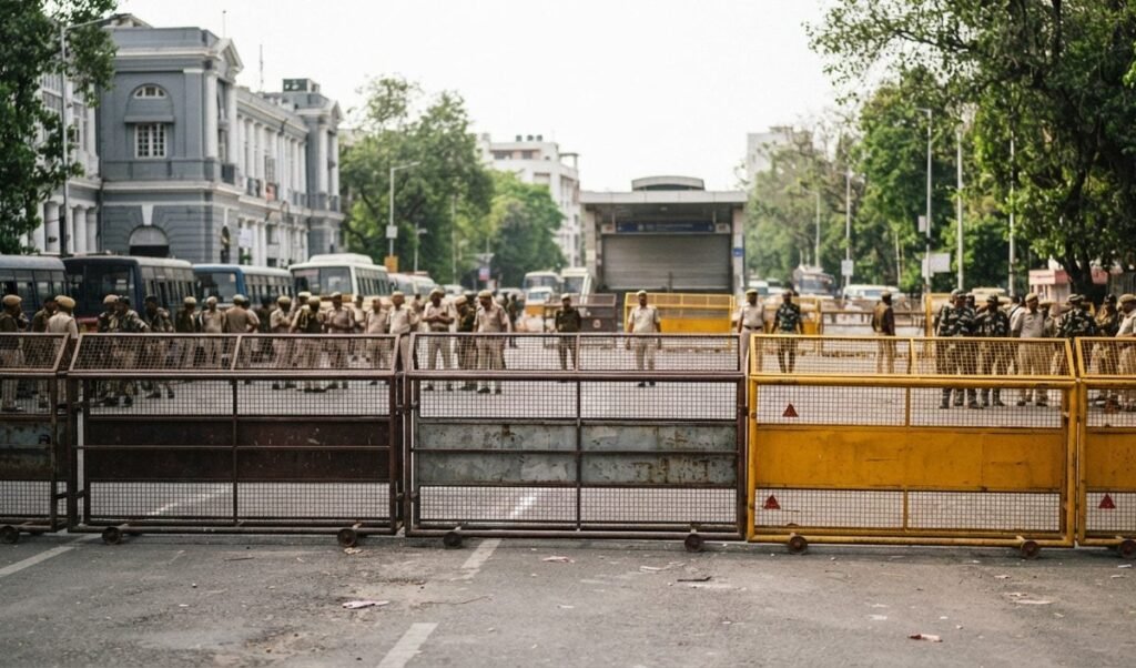 Delhi में कड़ी सुरक्षा और बैरिकेडिंग के बीच जंतर-मंतर पहुंचे प्रदर्शनकारी, पुलिस ने कई को हिरासत में लिया Delhi में कड़ी सुरक्षा और बैरिकेडिंग के बीच जंतर-मंतर पहुंचे प्रदर्शनकारी, पुलिस ने कई को हिरासत में लिया