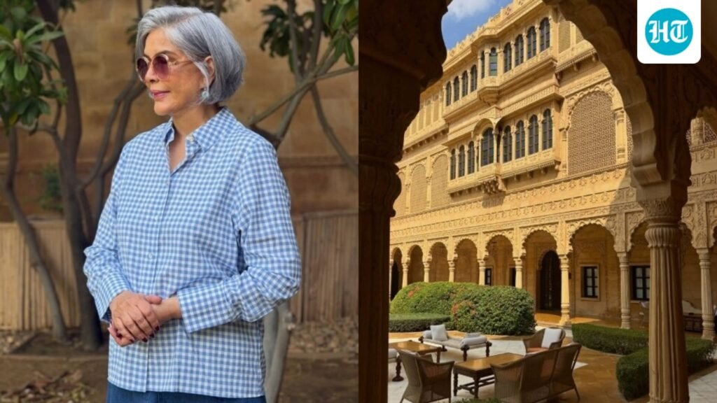 Inside Zeenat Aman’s Jaisalmer diaries: Classic denim skirt and gingham shirt look to golden sandstones, grand architecture