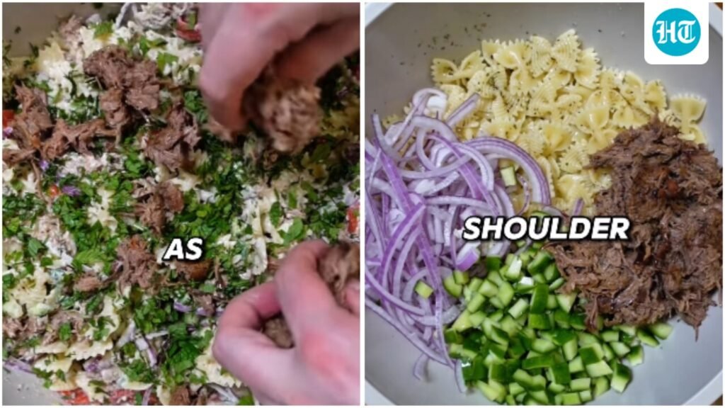 Looking for a wholesome and satisfying meal? Try this high-protein low-calorie pulled lamb pasta salad recipe