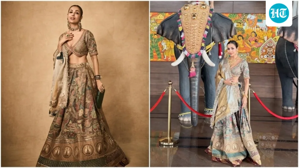 Malaika Arora brings understated grace to festive dressing in ₹2.65 lakh tussar silk kalamkari lehenga depicting scenes from Krishnaleela