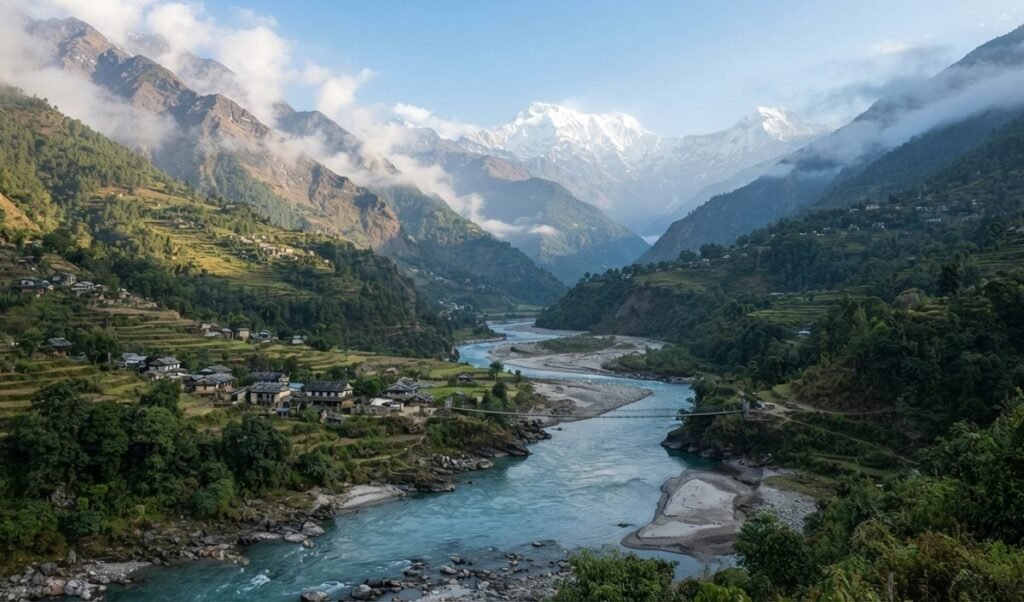 Nepal के Gorkha में Budhi Gandaki नदी की बाढ़ से भारी तबाही, 82 बचाए गए Nepal के Gorkha में Budhi Gandaki नदी की बाढ़ से भारी तबाही, 82 बचाए गए