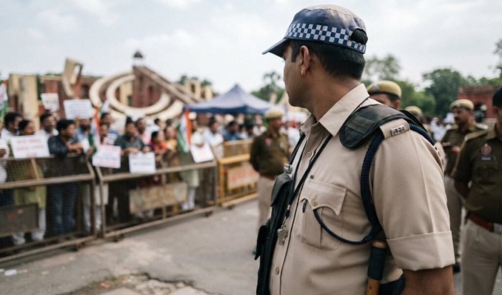 Social Media ट्रायल बड़ी वजह? आखिर Jantar Mantar पर Delhi Police के जवानों की वर्दी से क्यों गायब है नेम टैग?