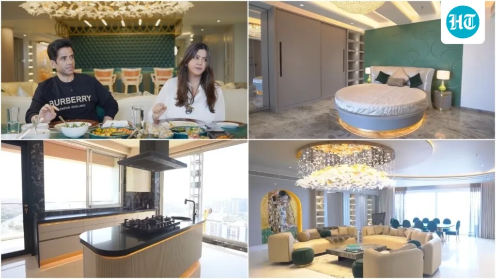 Step inside Tusshar and Ektaa Kapoor’s luxury apartment in Pune: Glowing circular bed, glamorous green dining table and soft glam everywhere