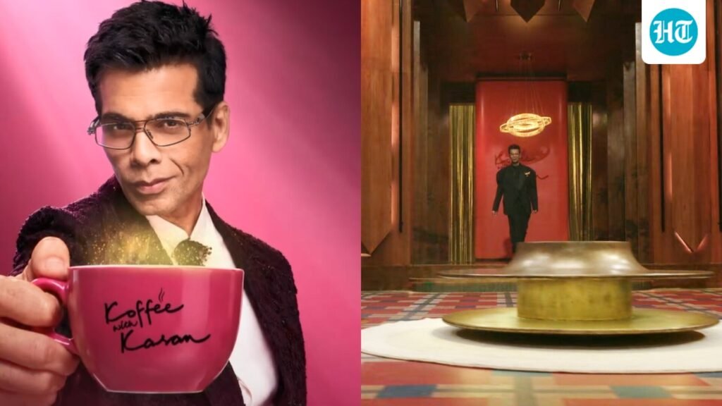 Step inside the final season of Koffee With Karan set: Plush rust velvet couch, Mumbai-inspired murals, golden chandeliers and signature glamour Step inside the final season of Koffee With Karan set: Plush rust velvet couch, Mumbai-inspired murals, golden chandeliers and signature glamour