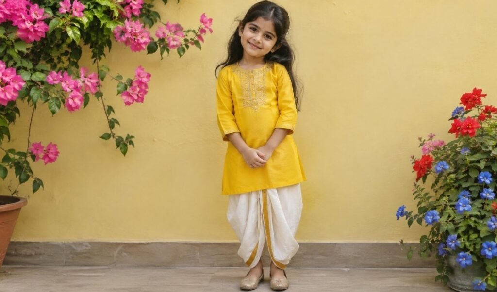 cute traditional look for girls with four simple kanya pujan dresses cute traditional look for girls with four simple kanya pujan dresses