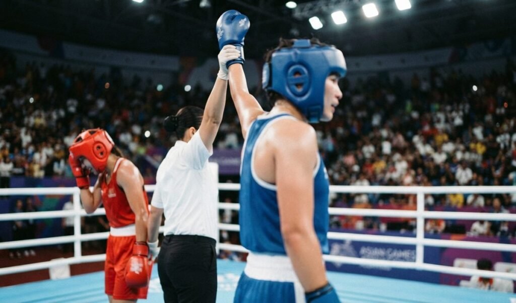 lovlina borgohain wins asian games boxing gold beating china bao jiyi lovlina borgohain wins asian games boxing gold beating china bao jiyi