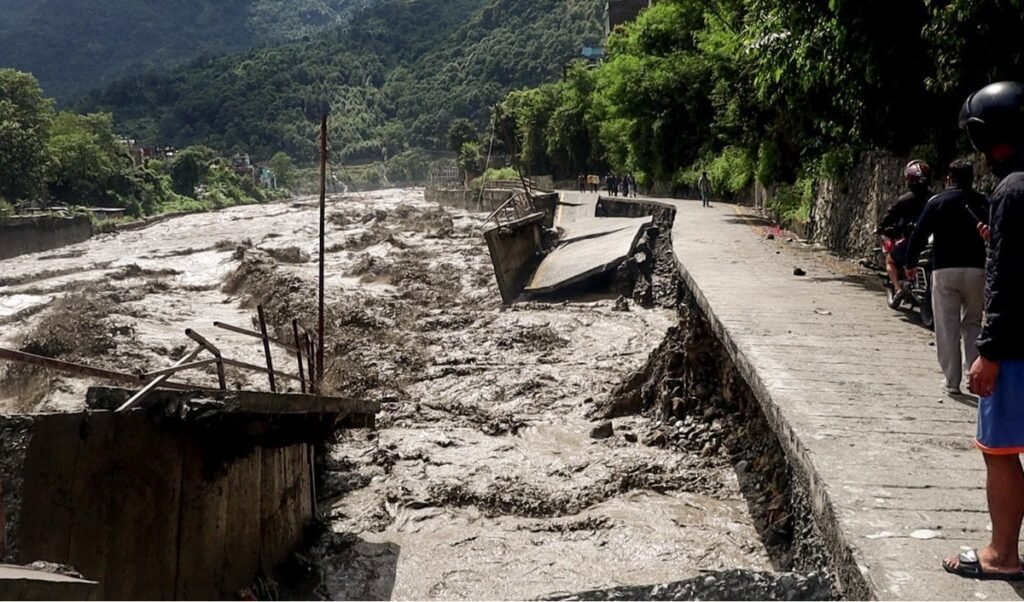 over 35 houses and bridges swept away in nepal gorkha floods over 35 houses and bridges swept away in nepal gorkha floods
