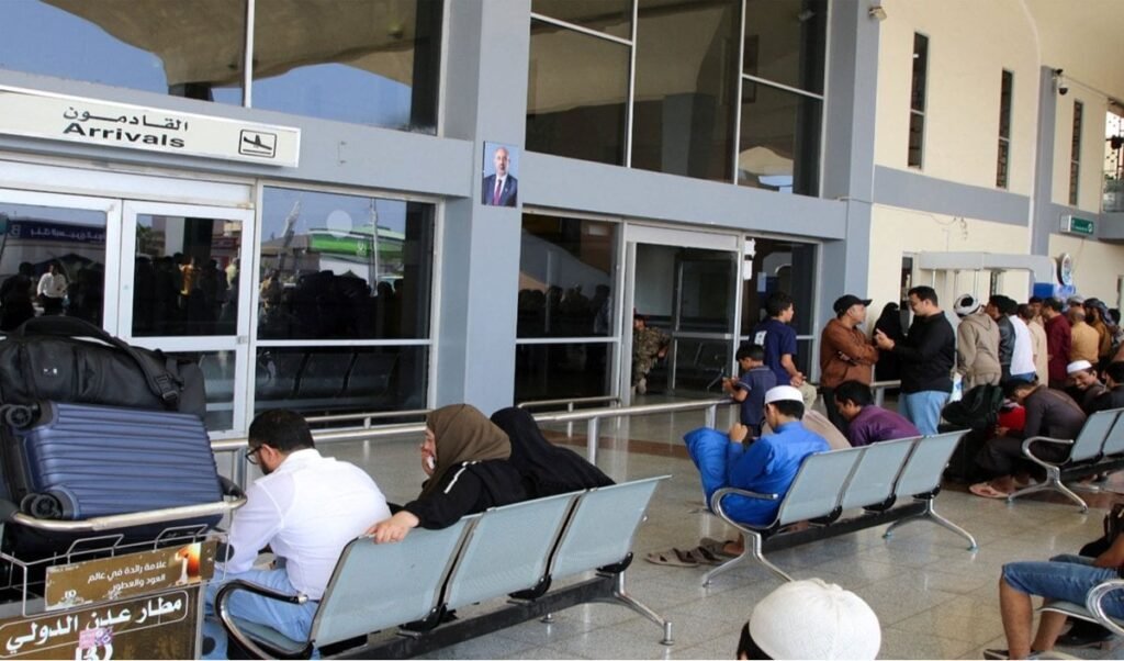yemen government accuses houthis of firing two missiles at aden airport