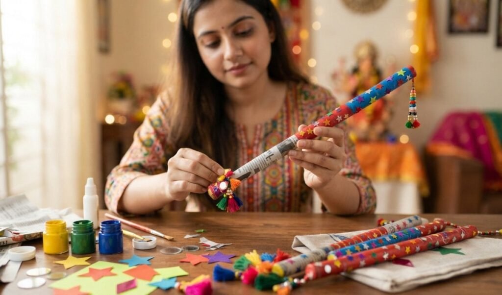 बाजार से खरीदने का झंझट खत्म, Navratri के लिए घर पर ही बनाएं डिजाइनर Dandiya Sticks