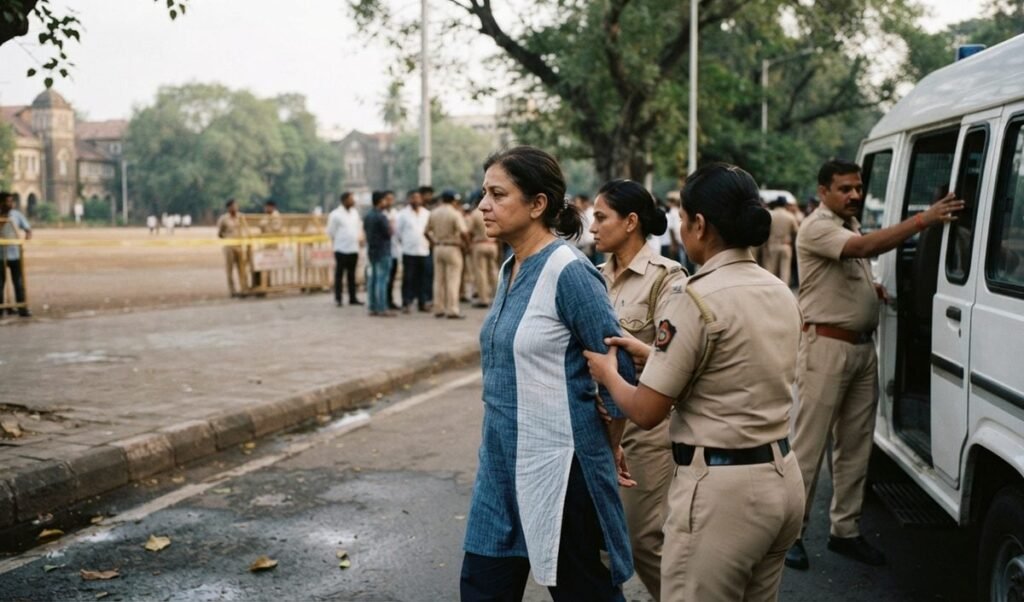 मुंबई के Shivaji Park में कॉजपा प्रदर्शनकारियों पर पुलिस कार्रवाई, Anjali Damania हिरासत में मुंबई के Shivaji Park में कॉजपा प्रदर्शनकारियों पर पुलिस कार्रवाई, Anjali Damania हिरासत में